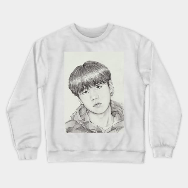 Yoongi and Hoodie Crewneck Sweatshirt by emopod